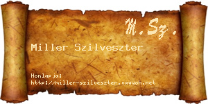 Miller Szilveszter névjegykártya